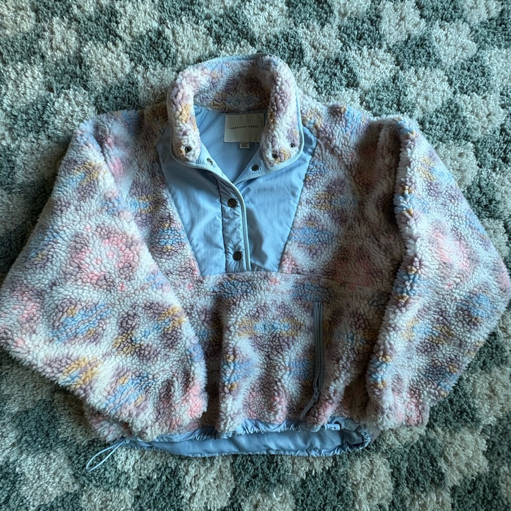 American Eagle Sherpa Cropped Sweater